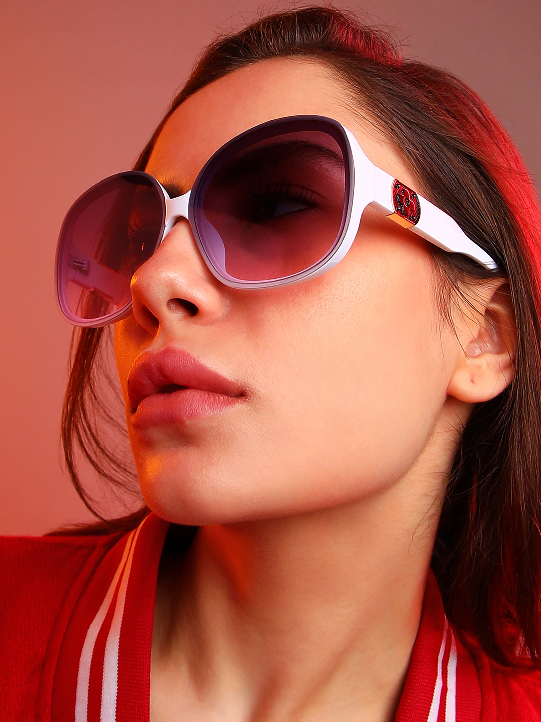 Gradient Butterfly Sunglasses - White