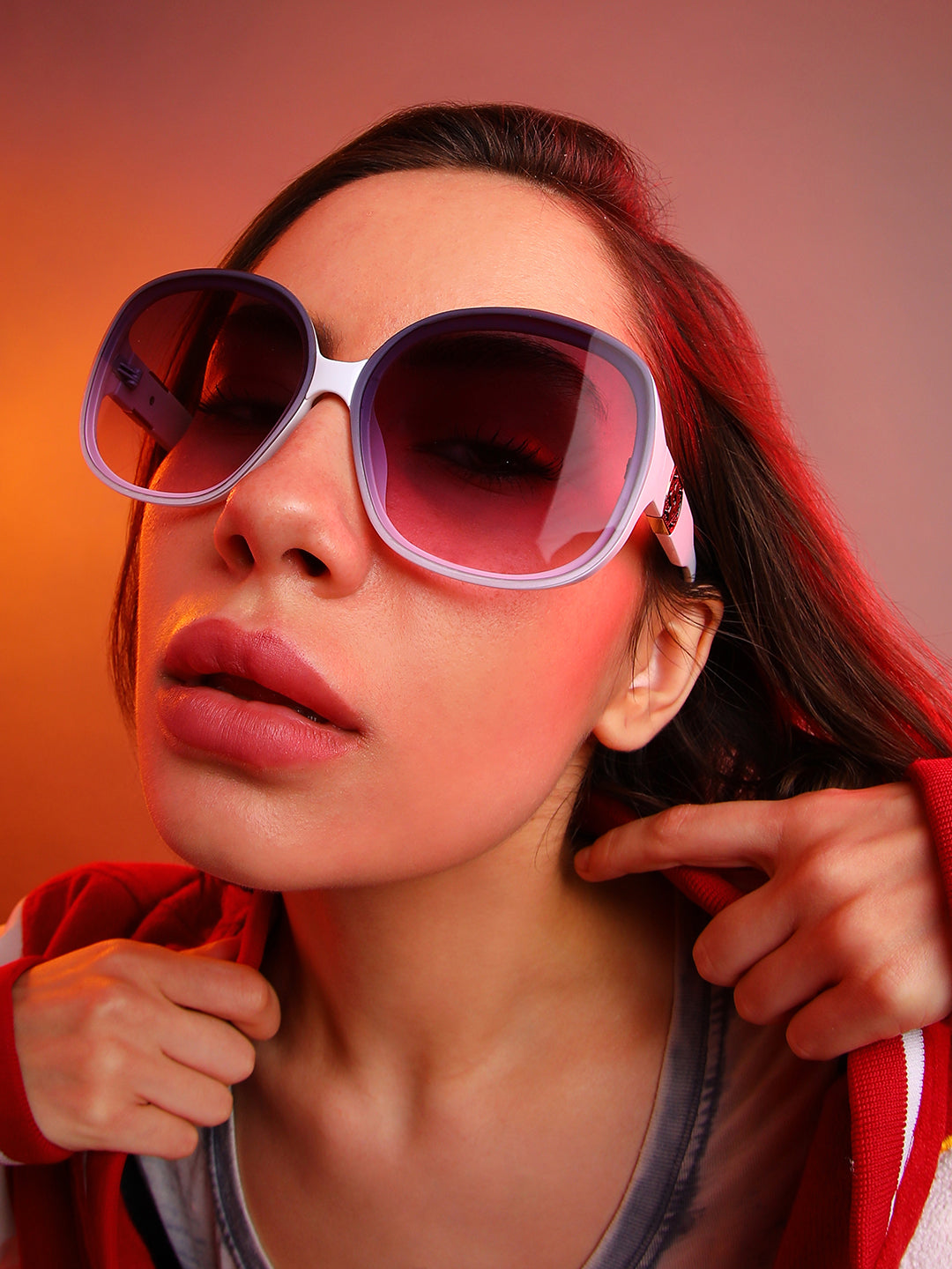 Gradient Butterfly Sunglasses - White