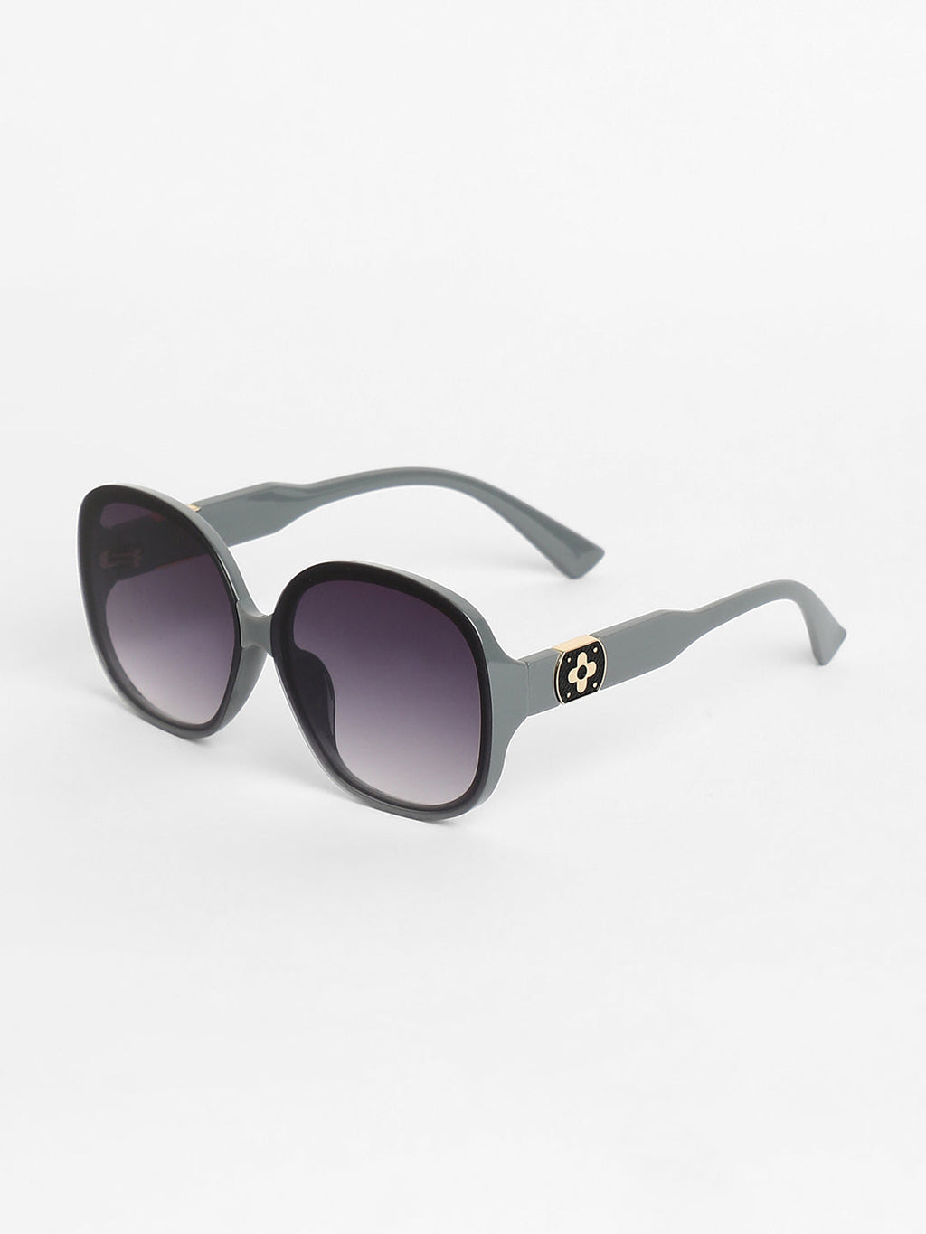 The Clover Oversized Sunglasses - Moon Grey