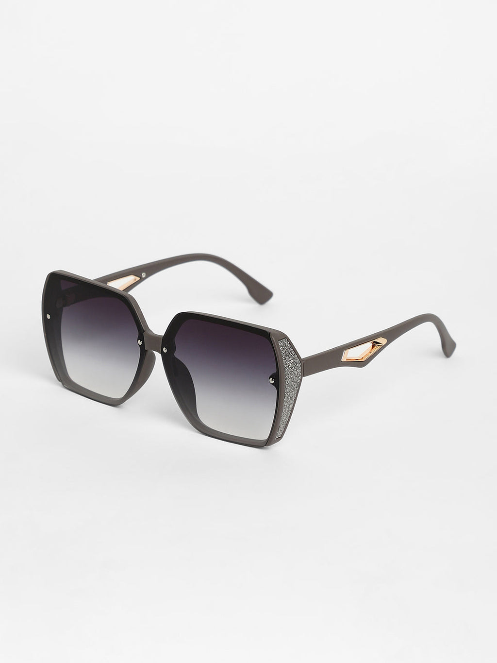 The Glint Block Oversized Sunglasses - Graphite Grey