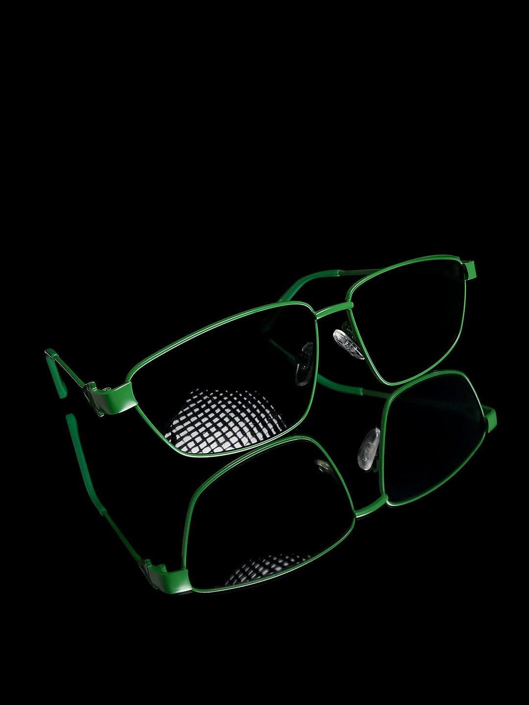 The Spear Rectangular Sunglasses - Forest Green