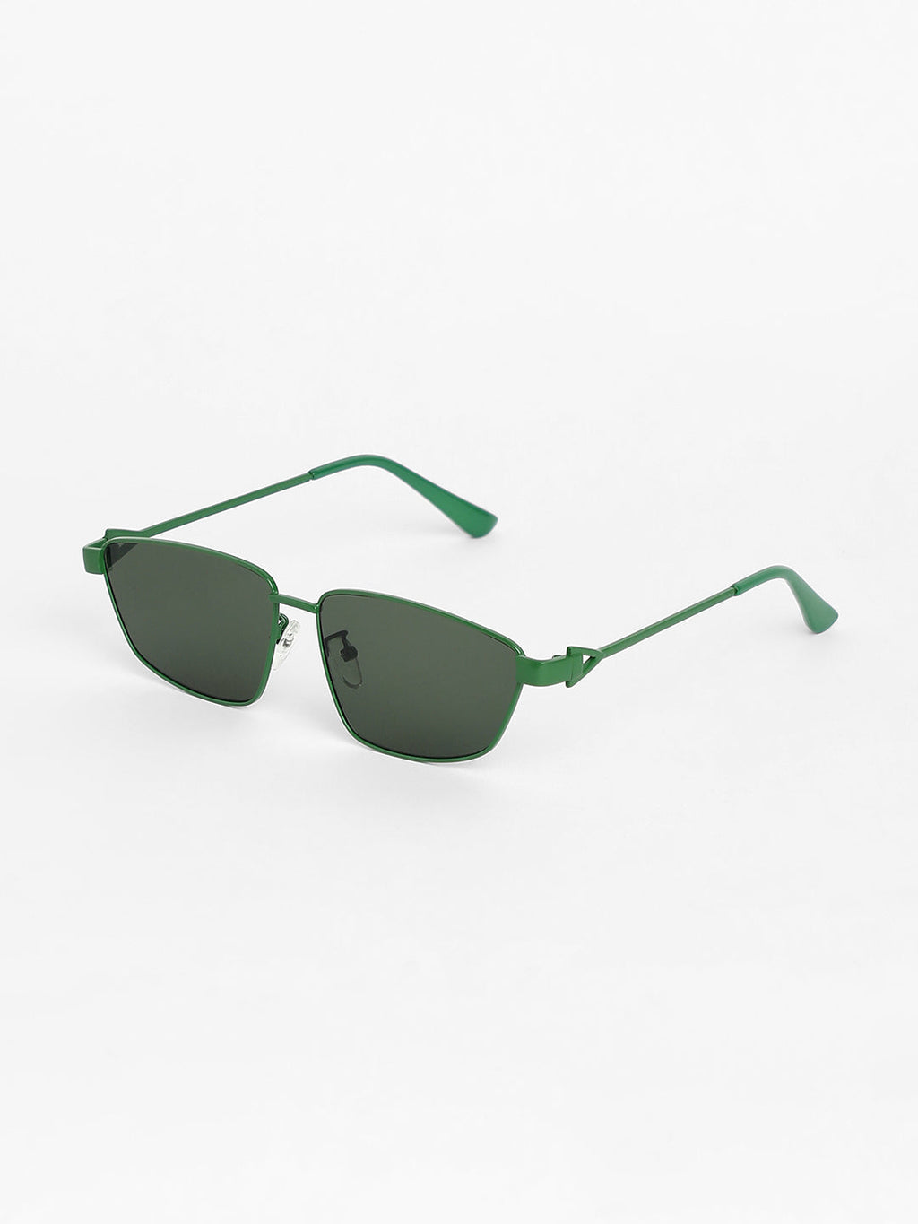 The Spear Rectangular Sunglasses - Forest Green
