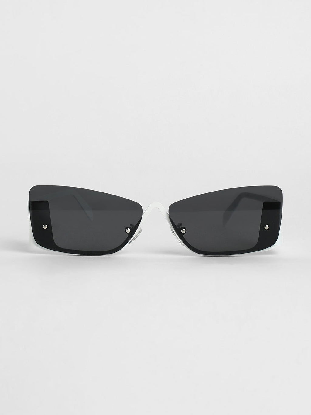 The Abstract Rectangular Sunglasses - Chalk White