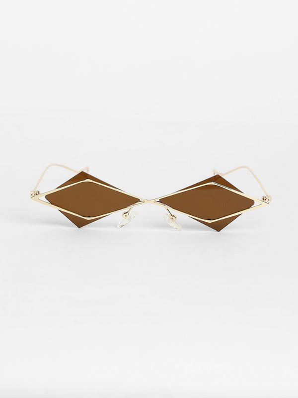 The Diamond Geometrical Sunglasses - Chestnut Brown