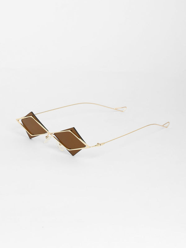 The Diamond Geometrical Sunglasses - Chestnut Brown