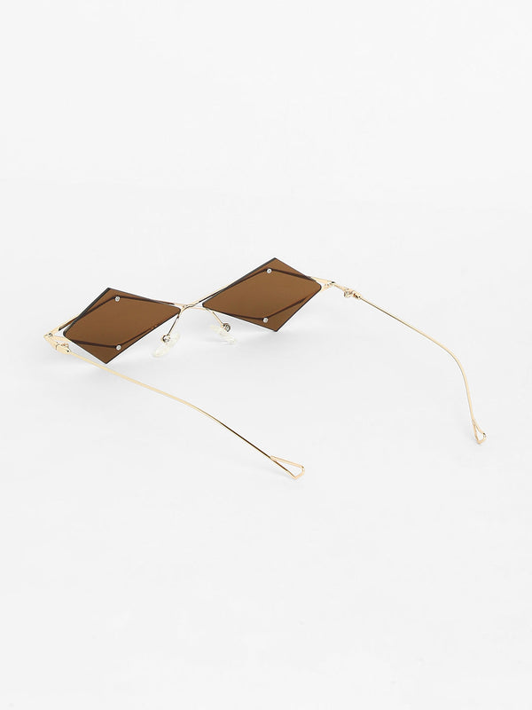 The Diamond Geometrical Sunglasses - Chestnut Brown