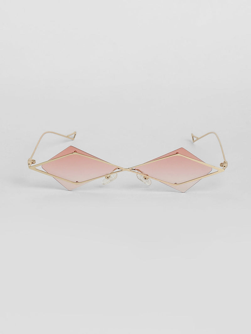 The Diamond Geometrical Sunglasses - Blush Pink