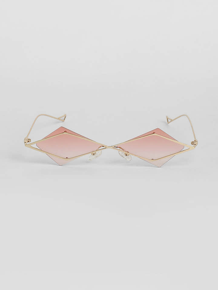 The Diamond Geometrical Sunglasses - Blush Pink