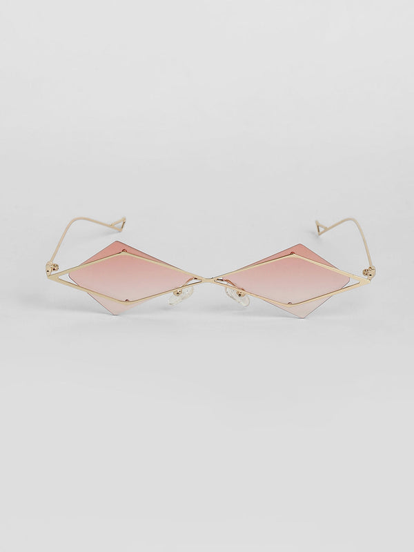 The Diamond Geometrical Sunglasses - Blush Pink