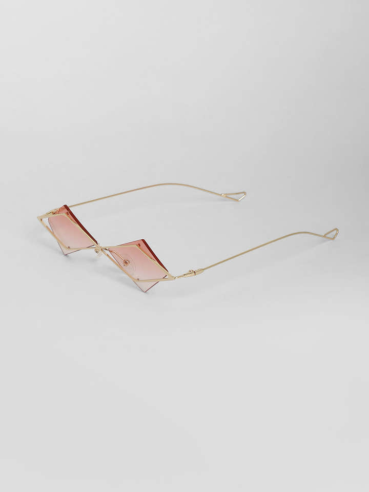 The Diamond Geometrical Sunglasses - Blush Pink