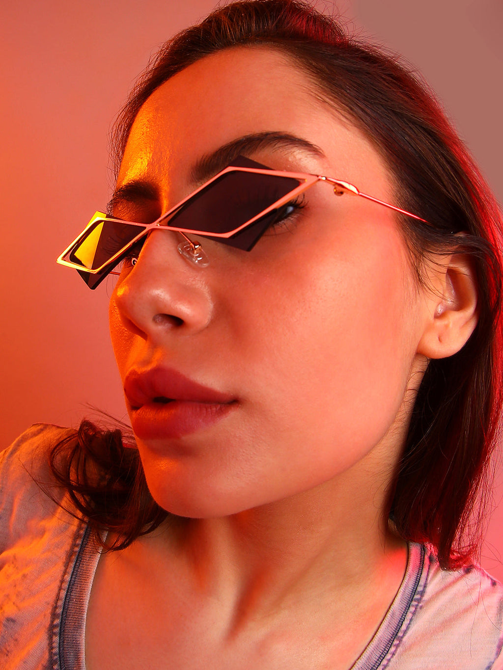 The Diamond Geometrical Sunglasses - Midnight Black