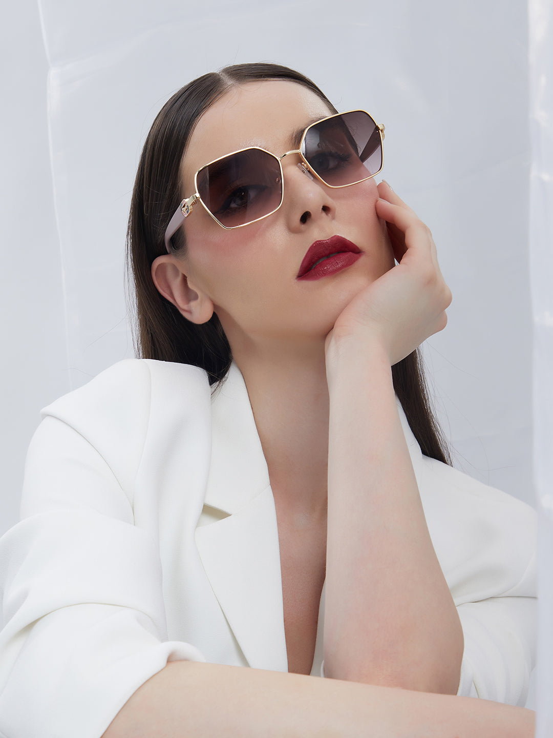The Montmartre Rectangular Sunglasses - Pastel Purple