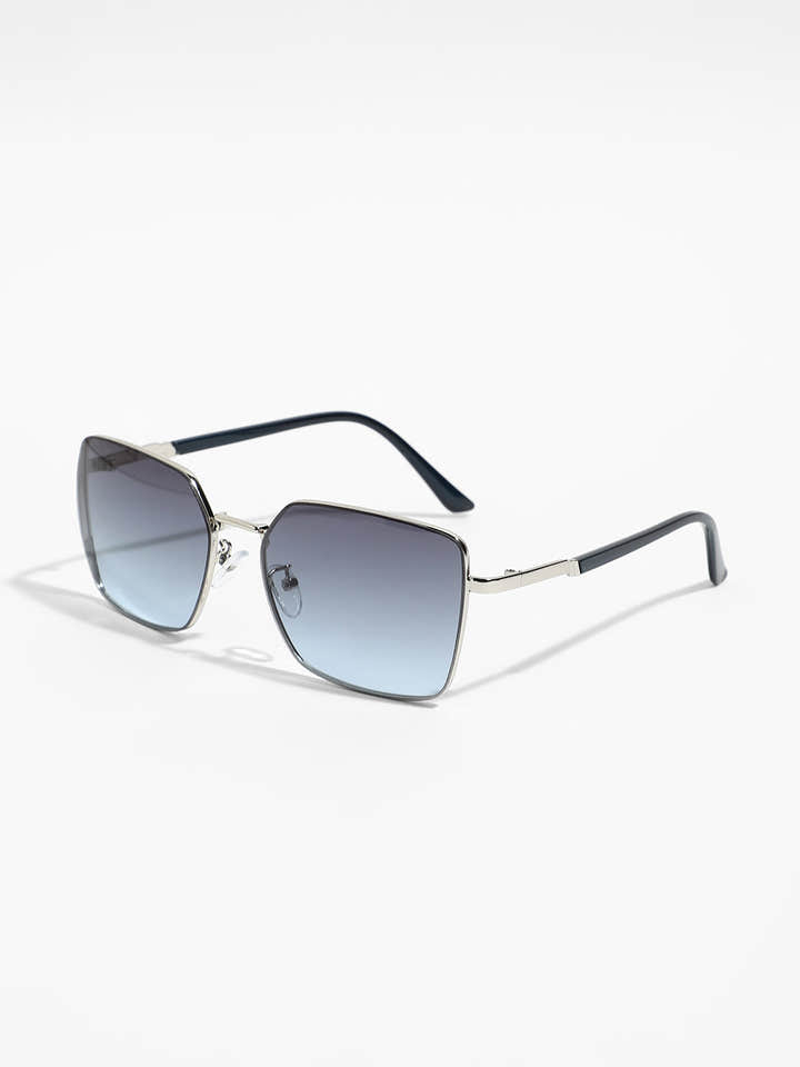 The Transit Rectangular Sunglasses - Metallic Silver