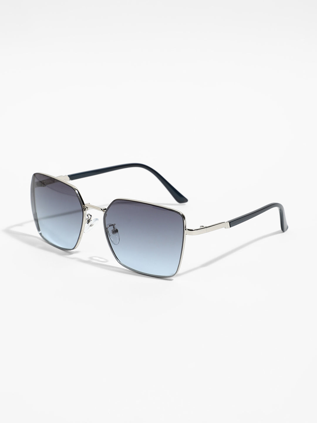 The Transit Rectangular Sunglasses - Metallic Silver