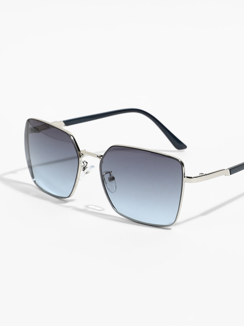 The Transit Rectangular Sunglasses - Metallic Silver