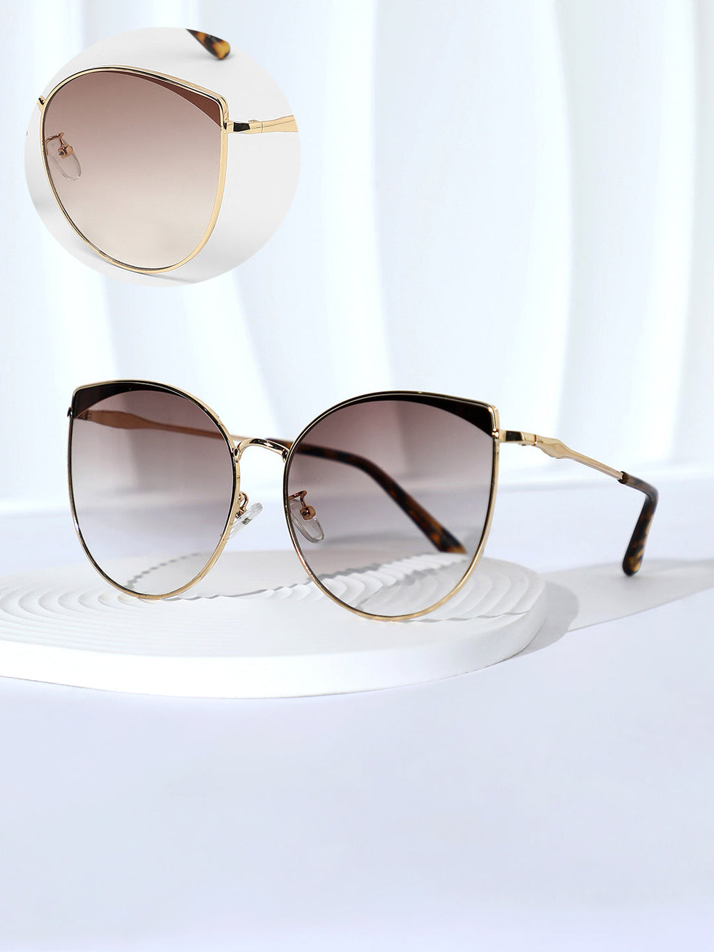 The Classic Gradient Cateye Sunglasses - Champayne Gold