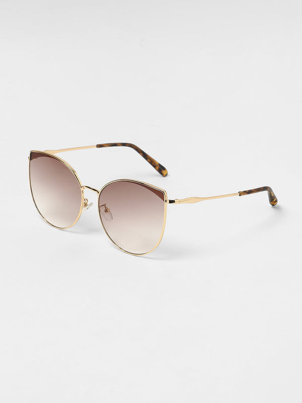 The Classic Gradient Cateye Sunglasses - Champayne Gold