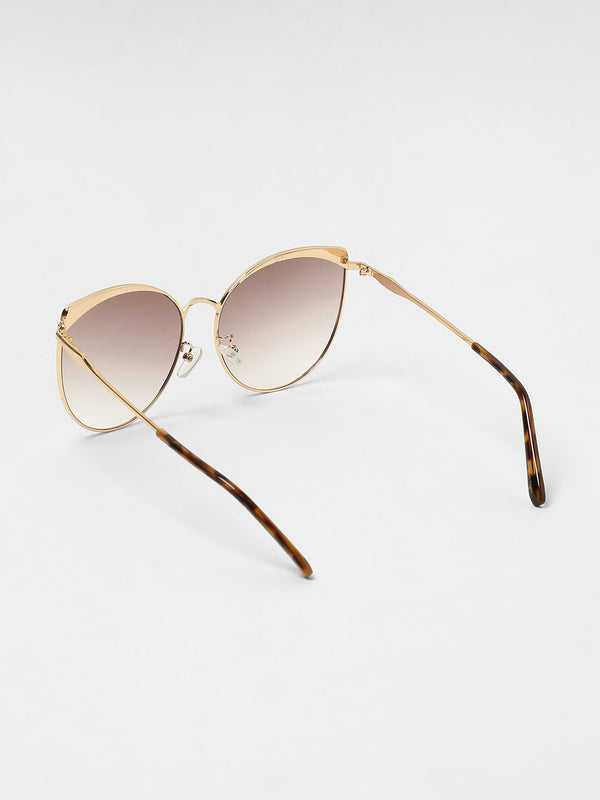 The Classic Gradient Cateye Sunglasses - Champayne Gold