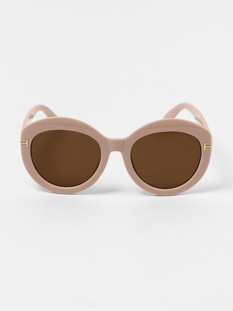 The Chunky Block Oversized Sunglasses - Blush Pink