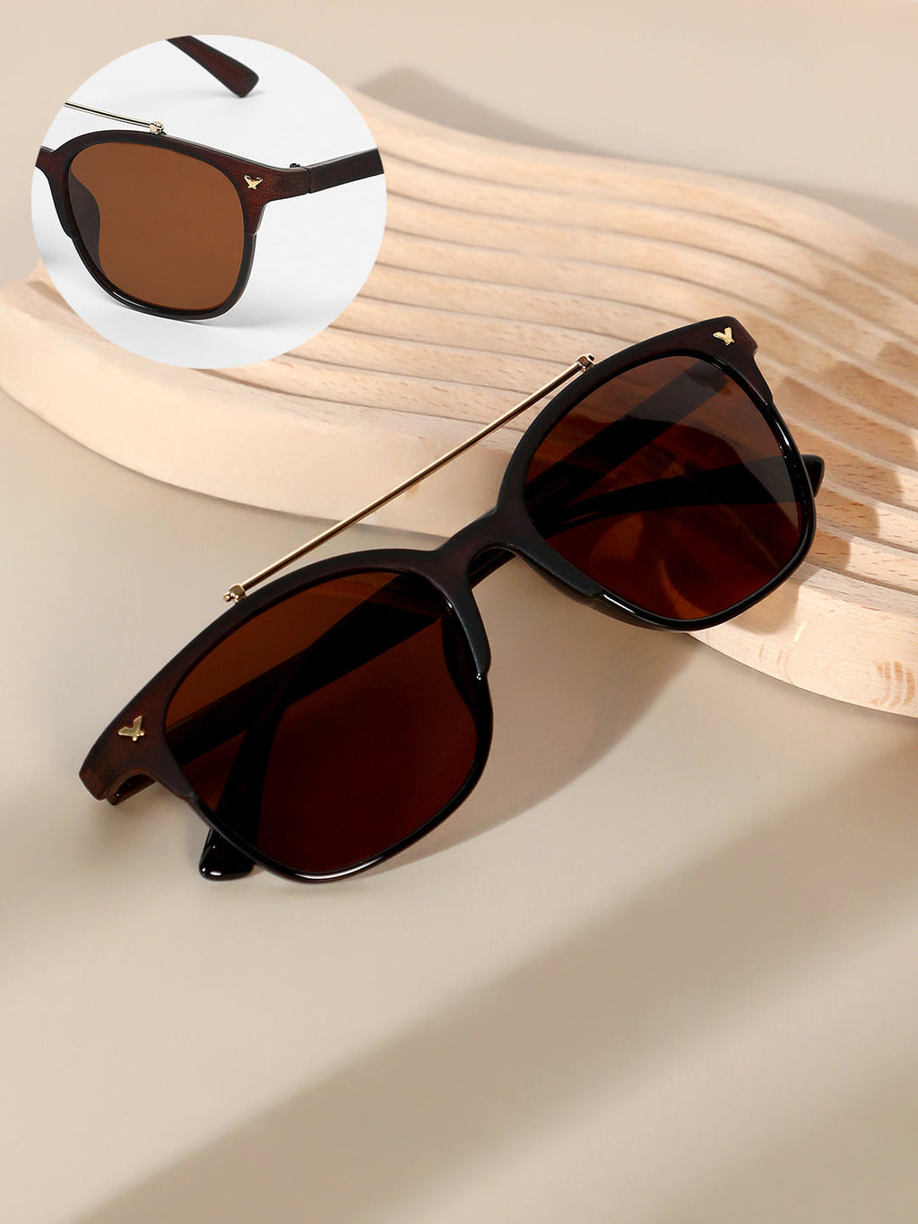 The Bar Aviator Sunglasses - Chocolate Brown