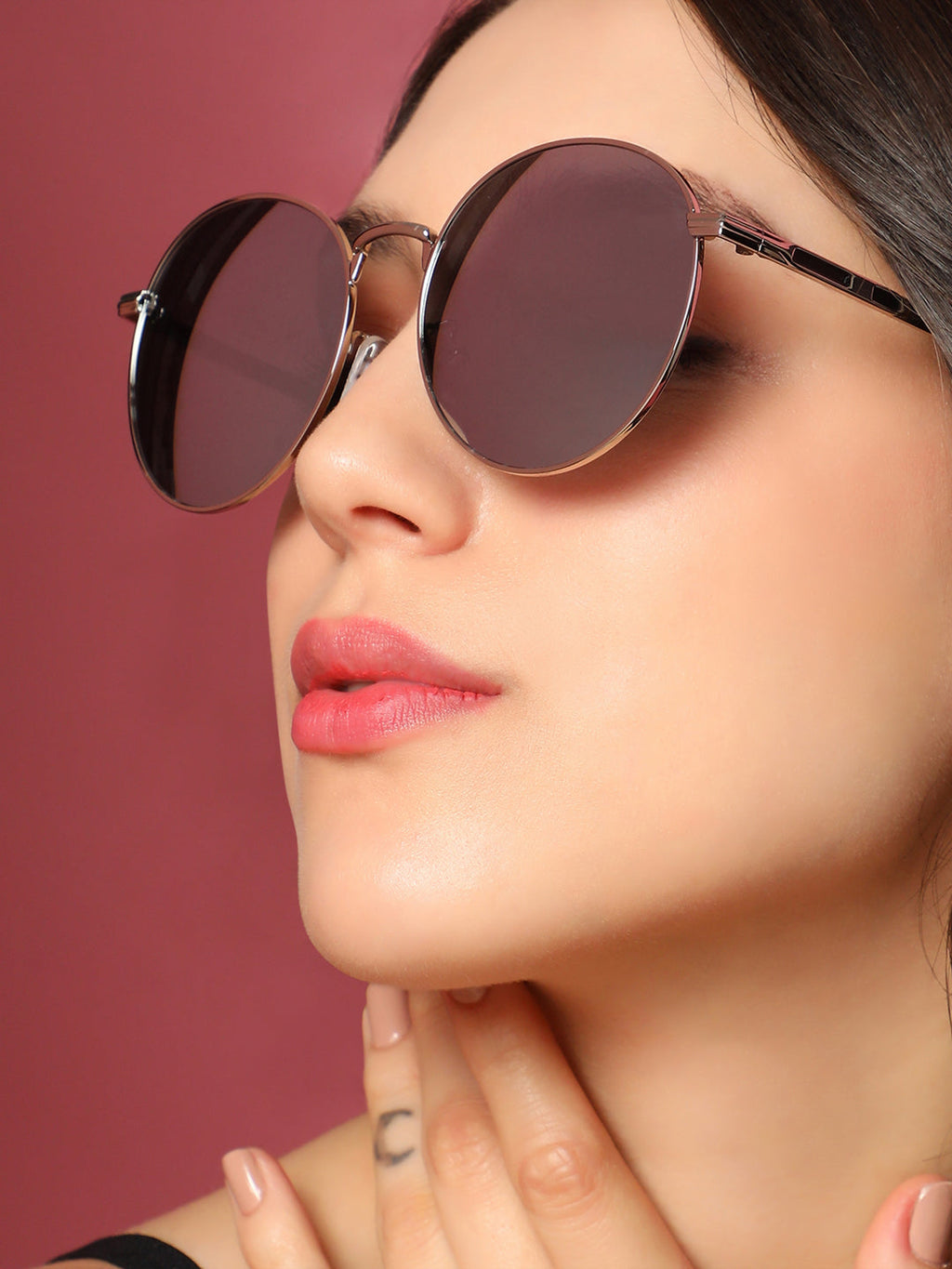 The Metallic Round Sunglasses - Metallic Silver