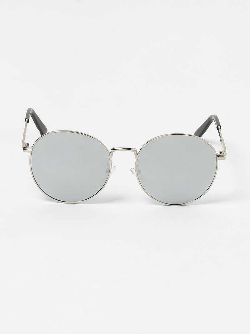 The Metallic Round Sunglasses - Metallic Silver