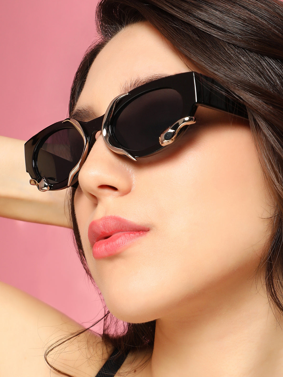 The Viperis Oval Sunglasses - Onyx Black