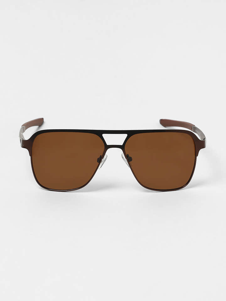 The Classic Rectangular Aviator Sunglasses - Chocolate Brown