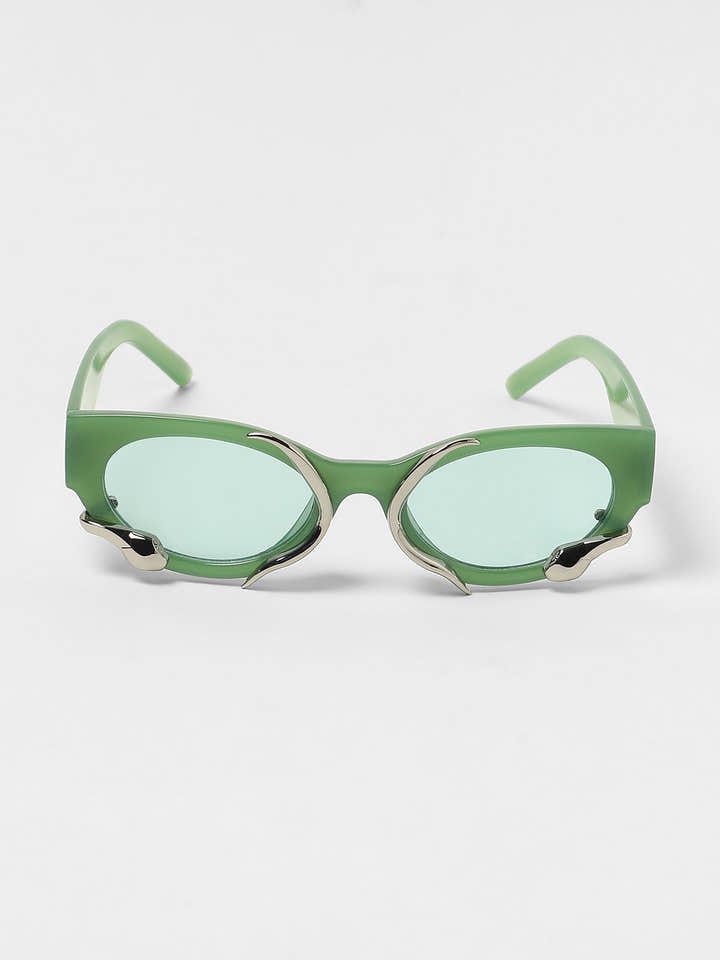 The Viperis Oval Sunglasses - Kelly Green