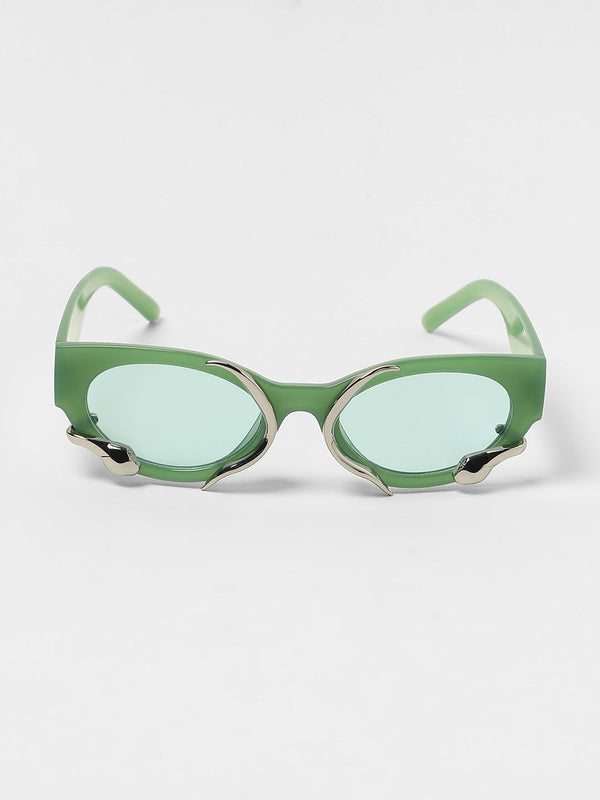 The Viperis Oval Sunglasses - Kelly Green