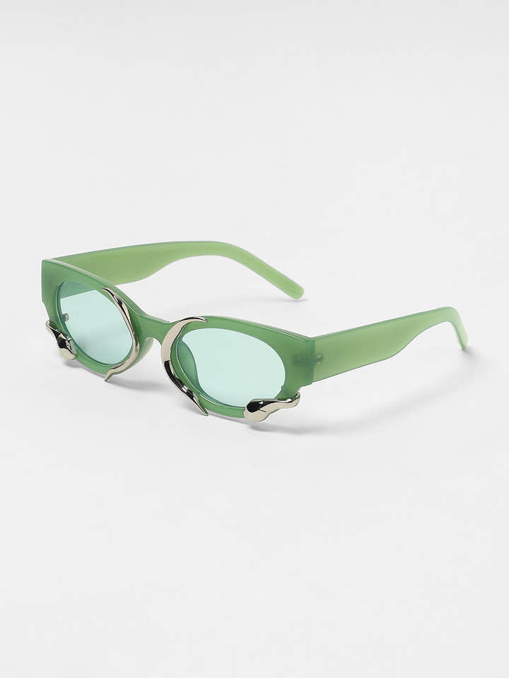 The Viperis Oval Sunglasses - Kelly Green