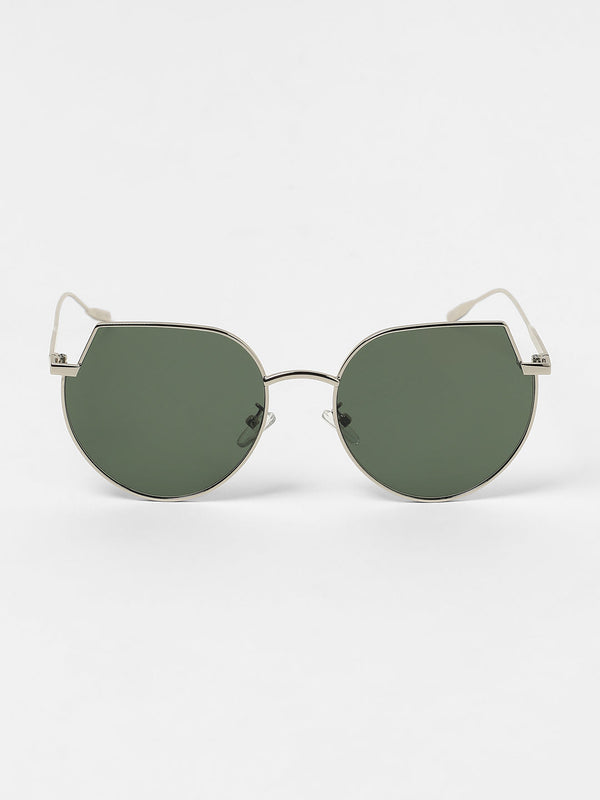 The Curved Cateye Sunglasses - Space Grey