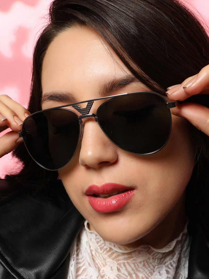 The V-Bar Aviator Sunglasses - Space Grey
