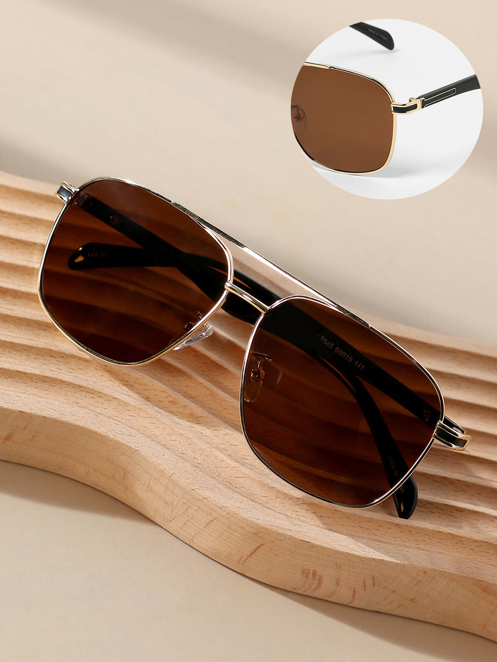 The Contrast Aviator Sunglasses - Mocha Brown
