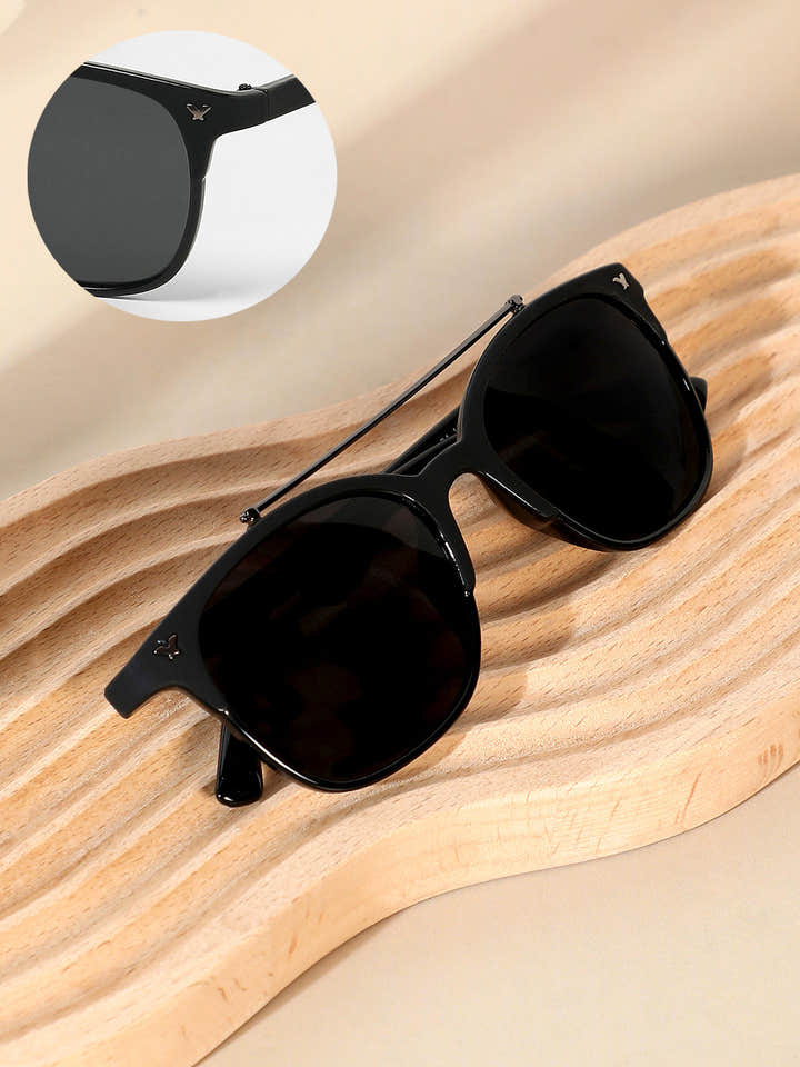 The Bar Aviator Sunglasses - Onyx Black