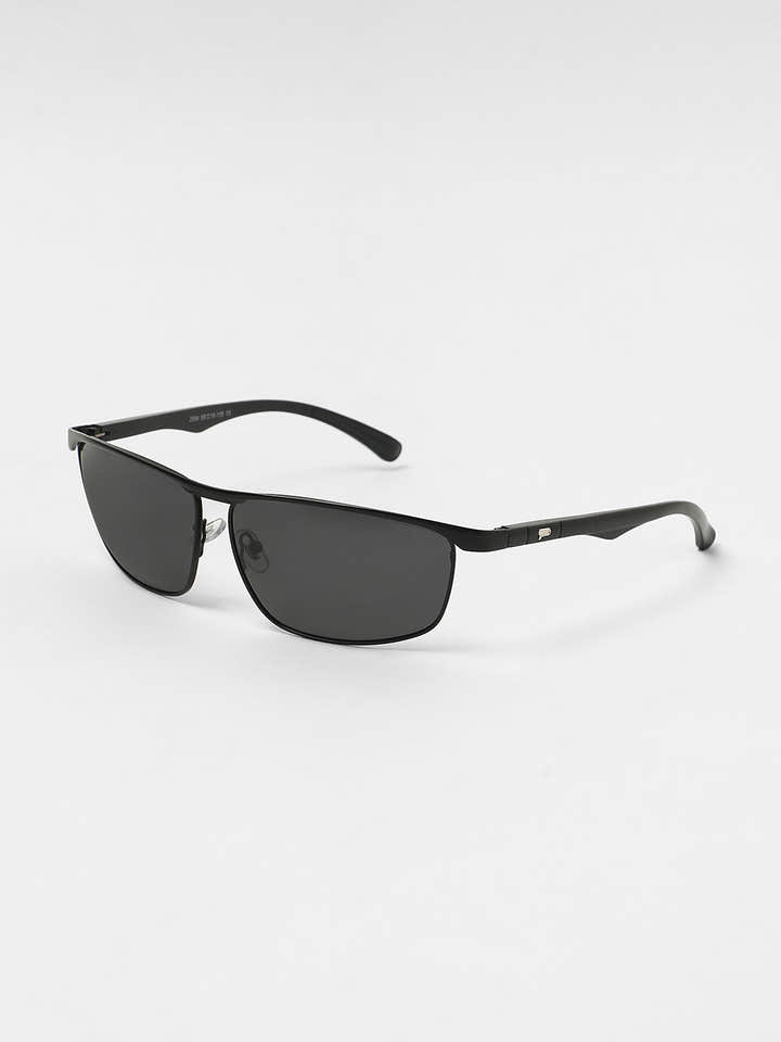 The Sporty Browline Sunglasses - Onyx Black