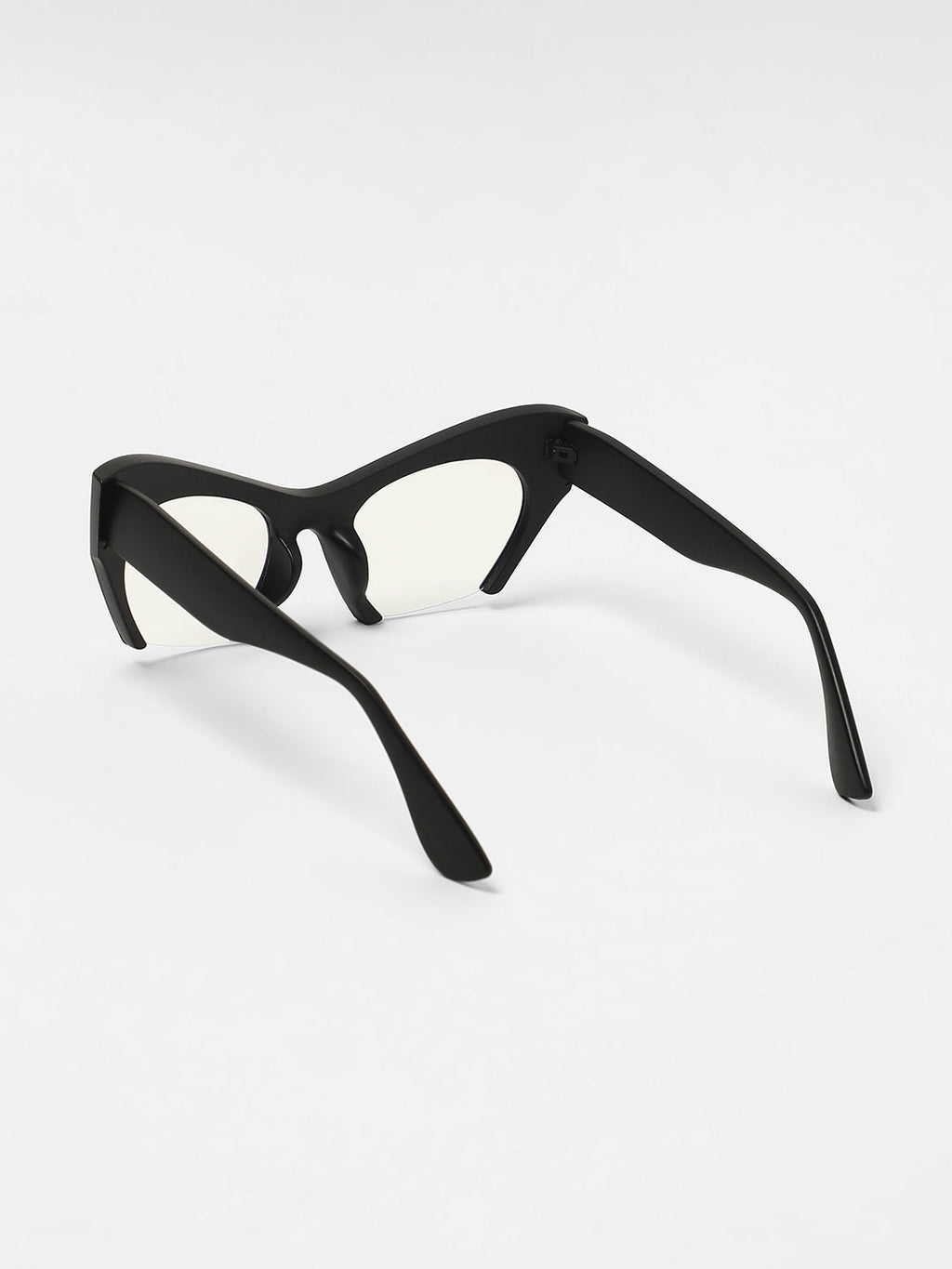 The Abstract Half-Rim Cateye Sunglasses - Onyx Black