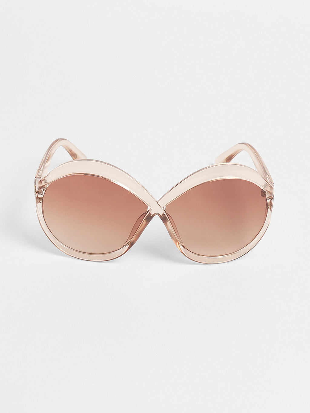 The Ombre Twist Oversized Sunglasses - Ash Brown