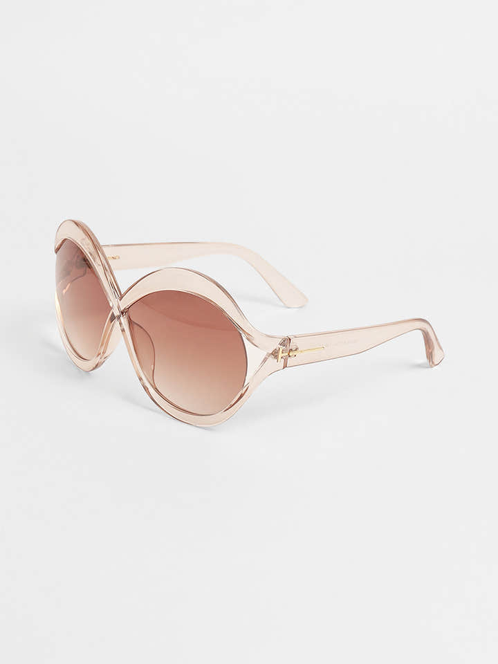 The Ombre Twist Oversized Sunglasses - Ash Brown