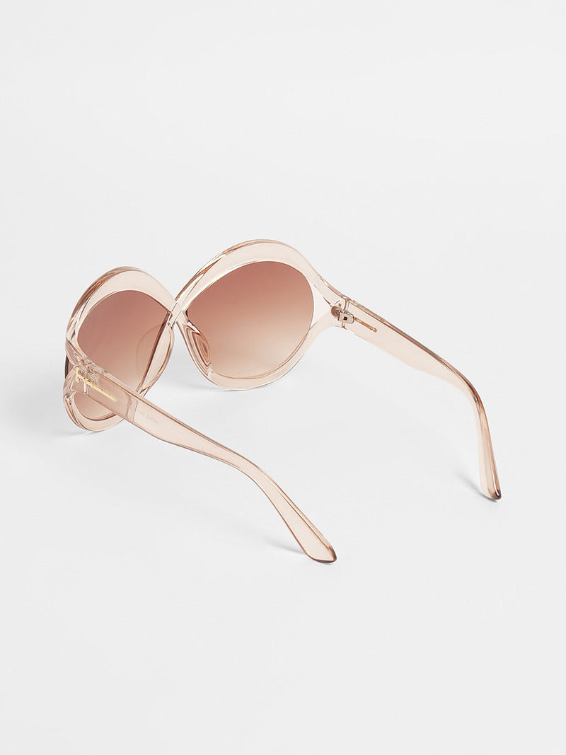 The Ombre Twist Oversized Sunglasses - Ash Brown