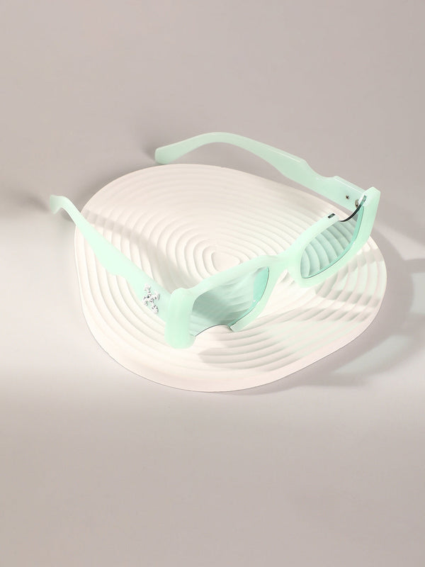 The Crunch Rectangular Sunglasses - Mint Green
