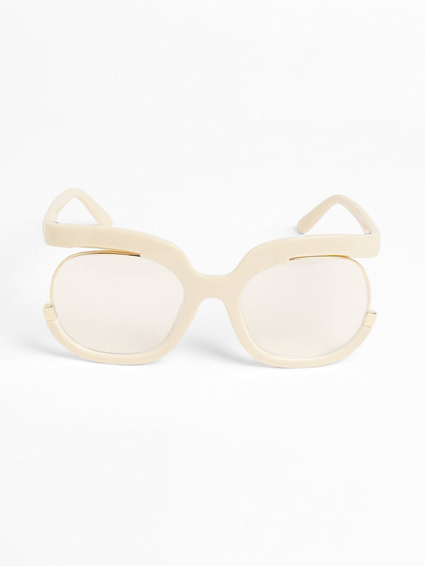 The Hanging Butterfly Sunglasses - Ivory White