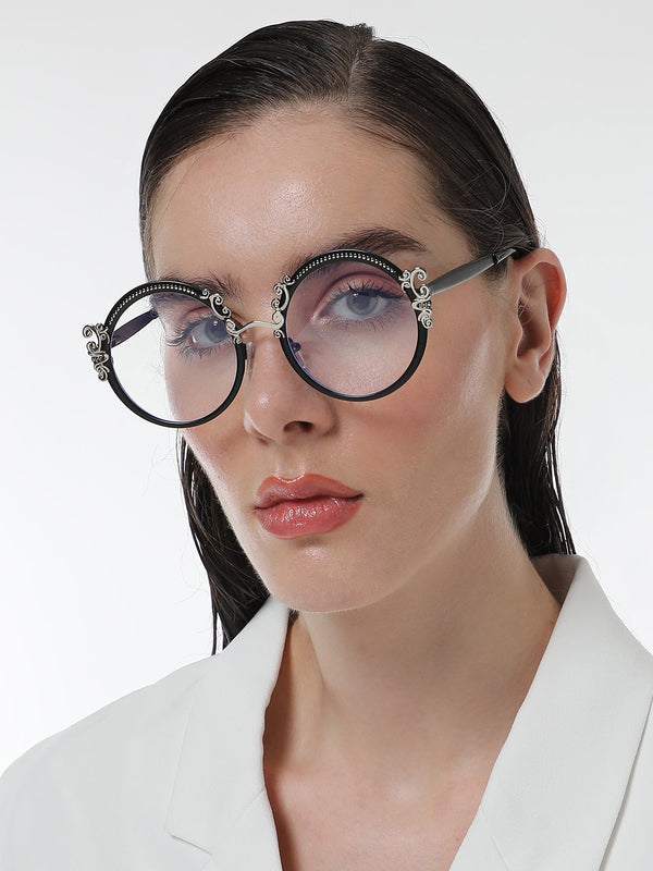 The Renaissance Round Sunglasses - Onyx Black