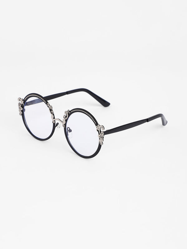 The Renaissance Round Sunglasses - Onyx Black