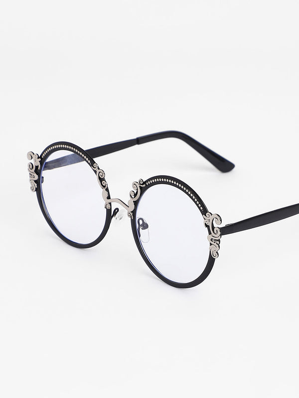 The Renaissance Round Sunglasses - Onyx Black