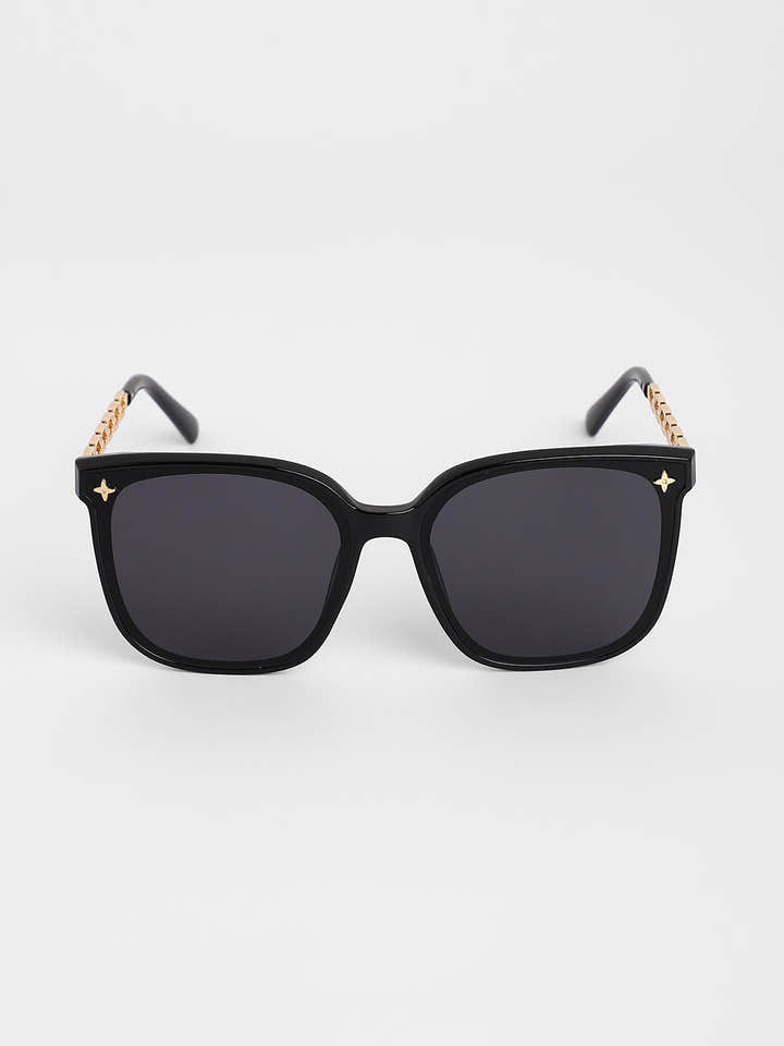 The Chainlink Wayfarer Sunglasses - Onyx Black
