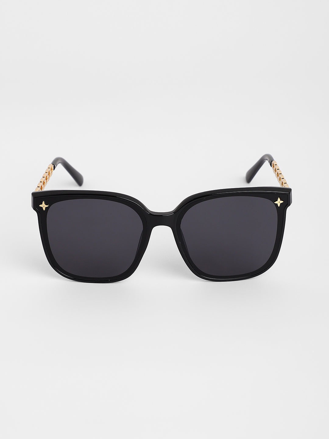 The Chainlink Wayfarer Sunglasses - Onyx Black
