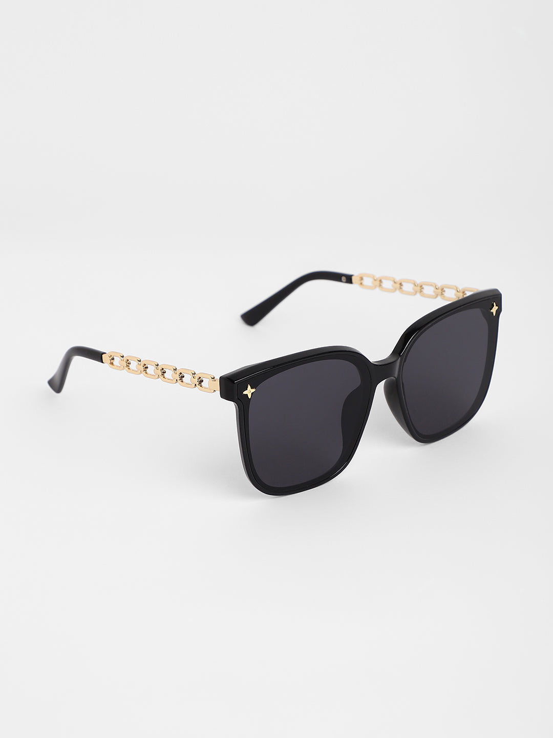 The Chainlink Wayfarer Sunglasses - Onyx Black
