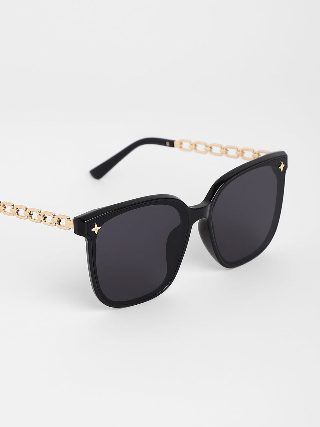 The Chainlink Wayfarer Sunglasses - Onyx Black