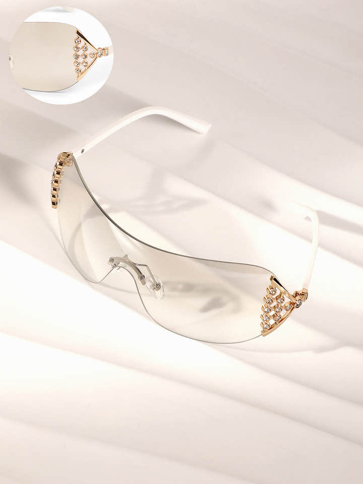 The Bling Wrap Sunglasses - Daisy White